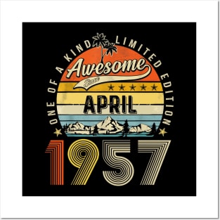 Awesome Since April 1957 Vintage 66th Birthday Posters and Art